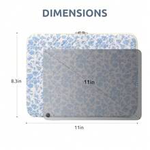 Puffy Laptop Sleeve 13-15.6 Inch Cute Quilted Laptop Protective Case Padded Floral Computer Sleeve For MacBook (B-Blue, 11 Inch) - B-blue - View 8