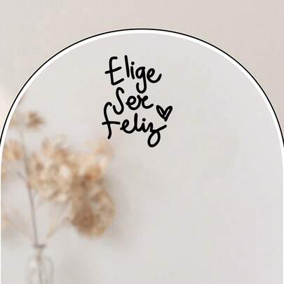 1pc "Choose To Be Happy" Choose Joy Home Decor Sticker Spanish Quote Decal - Home Decoration For Bathroom, Mirrors (Dressing/Makeup), Door, Window & Wall | Only Stickers