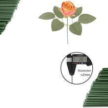 Handmade Floral Stem, Iron Wire Artificial Flower Crafting DIY Stem, Wholesale Green Coated Stem Accessories - 40cm - View 12