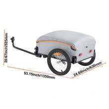 Bike Cargo Trailer, 88/100/160 Lbs Load Capacity, Heavy-Duty Bicycle Wagon Cart, Foldable Compact Storage With Universal Hitch - Black - View 10