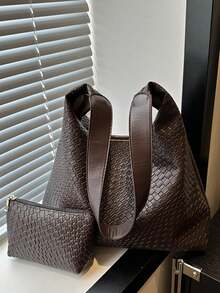 Vintage Commuter Shoulder Bag, Elegant Korean Style Underarm Handbag, Fashionable Large Capacity Women Commuter Bag - A - View 10