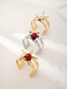 Set di 3 braccialetti bohémien con stelle marine, impreziositi da perle vivaci, gioielli regalo per feste e vacanze delle donne - Multicolore - Visualizzare 10