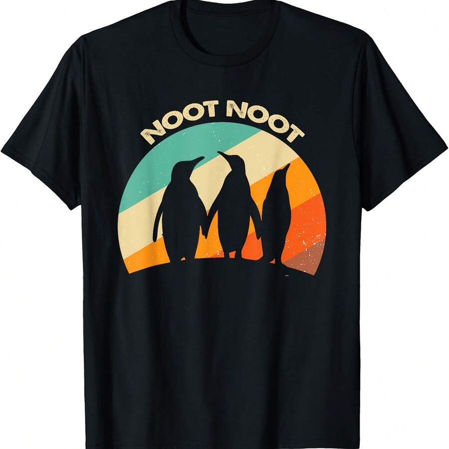 Noot Noot Penguin - Camiseta vintage divertida - Negro 4 - Ver 1