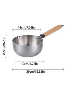 1pc Flat Bottom Stainless Steel Saucepan, Small Milk Pot, Thick Small Pot, Student Pot, Small Cooking Pot, Soup Pot, Snowflake Pot, Noodle Pot - Multicolor - View 8