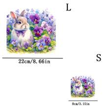 2pcs Rabbit In Floral Print Patches, Heat Transfer And Washable, Suitable For T-Shirts, Jeans, Sweaters, Handbags, Pillows, Cushions - L+S - View 7