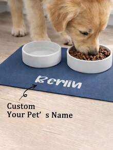 Customizable Pet Feeding Mat (1pc) - Quick-Absorbing, Personalized Name Customization. Suitable For Cats And Dogs, Featuring Non-Slip Rubber Base And Minimalist Design Style. Perfect Gift For Pet Owners. - Multicolor - View 3
