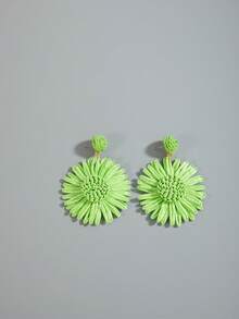 imoli 一对波西米亚风手工拉菲草花朵耳钉，时尚珠宝礼品，适合海滩度假 - 彩色 - 查看 4