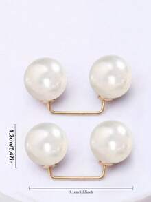 1/2pcs Pearl Jeans Ankle Clip, Chest Anti Light Needle, Anti Stepping Slipper Buckle, Pants Length Adjuster - One Size - View 8