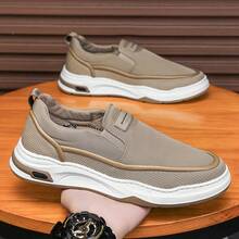 2026 New Summer Men's Slip-On Loafers: Breathable Canvas, Flat & Cozy, Versatile Casual Footwear - Khaki - View 3