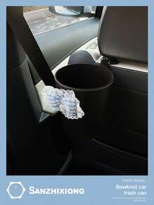Bow-Tie Car Trash Can, Creative Car Air Vent Garbage Bin, Seat Hanging Storage Bucket With Hook - Garbage Can - View 1