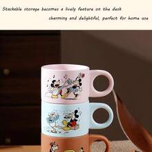 Cốc sứ xếp chồng hình chuột Mickey của Disney, dung tích 320ml, kiểu dáng hoạt hình cổ điển, cốc cà phê và sữa dễ thương, phù hợp cho gia đình và văn phòng, quà tặng cho người hâm mộ Disney. - Nhiều màu - Xem 4