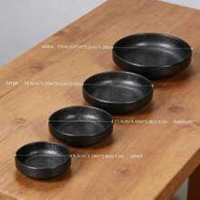 多功能黑色碳纤维蘸料碟/抗冲击/可堆叠/耐磨/易清洗/用途广泛，实用调味碟/酱料碟/小吃碟/适用于火锅和生鱼片 - 黑色 - 查看 4