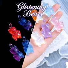 5pcs Glow-In-The-Dark Resin Bear Pendant, DIY Bracelet Earring Necklace Jewelry Making Supplies (Glow Bear Only) - Multicolor - View 1