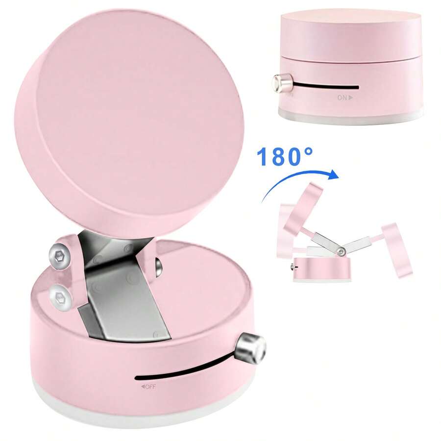 White Pink Black Vacuum Magnetic Suction Cup Folding And Rotating Bracket Double-Sided Universal Vacuum Rotating Mobile Phone Bracket Automobile Phone Cradles Valentine's Day Gift - Pink - View 1
