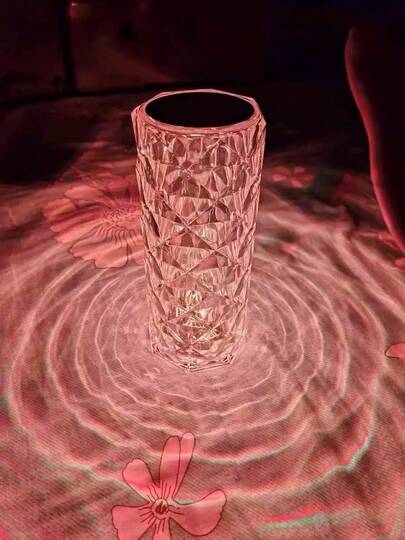 1pc Creative Rose Decor USB Lamp | Atmosphere Lamp | Decorative Night Light | Party Light | Disco Ball Light | Desk Lamp | USB Rechargeable (Touch Sensitive Color Changing) | Suitable For Bedroom, Party, Home, Office, Room, Gathering, Bar, Cinema, Bedside | Perfect Gift Choice