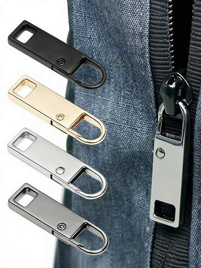 8pcs Quick Fix Zipper Pulls, Easy To Install Removable Reusable, Universal Zipper Heads Replaceable For Bags, Jackets, Down Jackets, Luggage, Zipper Accessories, Travel Essentials, Fitness Gear, Beach Vacation Items, Daily Use, Back To School Supplies (8/4/2/1pc Available)