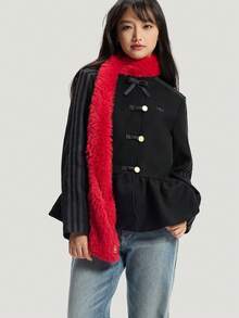 Chaqueta deportiva ajustada con estampado floral de Año Nuevo Chino, estilo similar a Adidas NY JKT W Hesheng para mujer, color negro - Negro - Ver 6