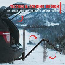 Portabicicletas plegable de 4 soportes para enganche de coche, portabicicletas de acero para SUV, portabicicletas con tensor de enganche, correas, enganche para portabicicletas, fácil de montar y usar - Montaje de enganche de 4 bicicletas. - Ver 5