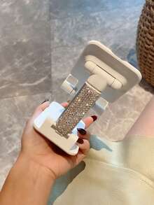 1pc Luxury Rhinestone Studded Foldable & Portable Phone Stand, Fashionable Multi-Color Desk Mount, High-End Compact Multi-Device Stand, Premium Cut Glass Glitter, Versatile Adjustable Device Hook, Travel Accessory - Multicolor - View 20