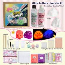 Glow In The Dark Transparently Squishy Gel Making Kit, DIY Jewelry Making Filling Materials, Soft Silicone Hamsters Making Kit, Include 2 Hamsters Silicone Mold, Flocking, Pigment, Tool, 1:1 AB Ratio Mix By Volume, Ideal DIY Gif(Doesn't Stick To The Surface) - A - View 11