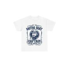 Motor Boat Captain Tshirt - Funny Graphic Tee, Humor Party Shirt, Casual Cotton T-Shirt for Men &amp; Women, Streetwear, Gift for Friends - Weiss - Übersicht 1