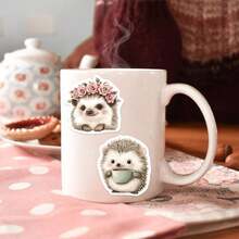 50张卡通简约刺猬涂鸦防水贴纸，适用于滑板、笔记本电脑、手机壳、水杯、吉他、行李箱等。 - 彩色 - 查看 9