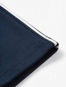 Side Stripe Numeric Print Drawstring Sweatpants | Retro Straight Leg Sweatpants, Color Block Casual Fitness Joggers - Essential For Everyone Sports - Blue - View 6