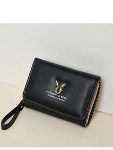 New Compact Wallet & Card Holder 2-In-1 Zipper Trifold Organizer - Multicolor - View 2