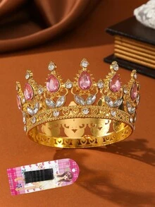1/3 chiếc Vương miện trang trí bánh sinh nhật bằng pha lê tinh xảo, kích thước 9cm*5cm, thích hợp cho bánh cưới, bánh sinh nhật bé gái, đám cưới và các dịp lễ quan trọng. - Nhiều màu - Xem 22