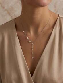 1pc Personalized Lariat Name, Enhance Your Style Jewelry Gift, Regular Letter Y-Shaped Name, Customized Fashion Jewelry, Personalized Customized Name 1-12 Letters - Multicolor - View 6