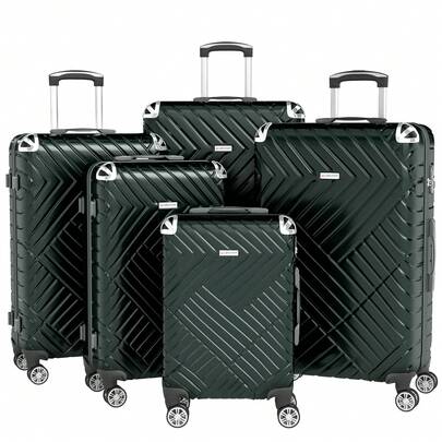 YSTYLE 3/5 Piece Hardside Luggage Set (12, 18, 20, 24, 28 Inch), With Scratch-Resistant And Impact-Resistant ABS Shells, Spacious Design And Four 360-Degree Spinner Wheels