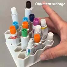 Ointment Holder Desktop Ointment Stand Silicone Material Cosmetics Storage Rack Pen Holder Home Ointment Compartment Organizer - Black - View 2