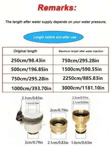 1pc/Set Expandable Garden Magic Hose, 8-Function High Pressure Water Gun, 1/2" Connector, Gardening Irrigation Supplies - A - View 2