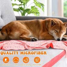 1pc Super Absorbent Microfiber Pet Towel - Quick-Dry Soft Bath Towel With Cute Cartoon Print, Durable Drying Cloth For Puppies, Kittens & Small Dogs, Pet Grooming Essential - one-size - View 5