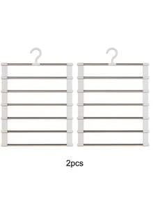 Multi-Tier Pants Rack, Saves 80% Space, Multi-Functional Non-Slip Ladder Design, Can Hang Scarves, Jeans, Pants, Ties, Bedsheets Etc., Dorm Essential Wardrobe Storage Organizer, Ideal For Holiday Preparation, Effortless Assembly, Quick Installation, Minimalist & Practical, Keeps Your Beloved Clothes Within Reach - Multicolor - View 19