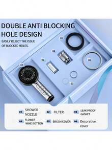 1 High-Pressure Bath Head, Carry Massage And Bathing Hair With Shower, Multi-Speed Adjustment Of Water Outlet Mode, Can Be Used In Home And Hotels, With Diversified Water Outlet Mode And Novel Shapes - Black - View 7