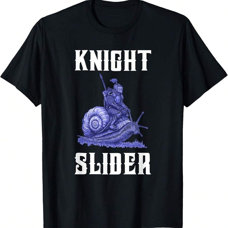 Camiseta medieval de caballero caracol de los años 80, juego de rol vintage, Edad Media - Negro 2 - Ver 1