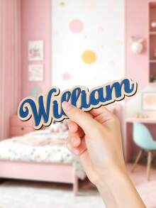 Customized Double-Layer Wooden Name Plate, Can Be Personalized With Name Or Letter Logo, Suitable For Children's Room And Bedroom. Also Can Be Used As Home Wall Decor, Party Decor Or Children's Room Decor. This Is A Fashionable, Minimalist, Unique Personalized Gift, Ideal For DIY Custom Birthday Gift, Back To School Gift, Housewarming Gift, Party Gift, Christmas Gift And Children's Gift.,Party Favors For Kids, Custom Party Favors - Multicolor - View 5