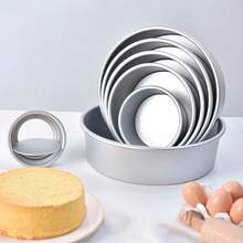 1pc/4PCS, Aluminum Round Cake Baking Pan With Removable Bottom – Multi-Sized Layered Cakes Suitable For Various Occasions Such As Holiday Cakes, Weddings, Parties, Mother's Day, Valentine's Day, And More. - متعدد الألوان - مشاهدة 11