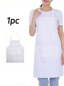 1-5pcs Polyester Apron, Women's Simple Black Apron With Pocket, Thickened Waist Apron, Fashionable Housework Kitchen Workwear, Kitchen Supplies, Cooking Apron, Adjustable Pocket Apron, Waterproof And Oil-Proof, Suitable For Cooking, Chef, Unisex, Simple Design, Fashionable And Elegant Cooking Apron. - Multicolor - View 15