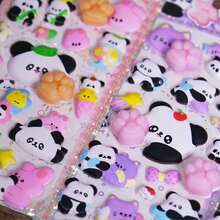 Cute 3D Panda Stickers Decorations, Animal Stickers Suitable For Phone Cases, Planners, Notebooks, Laptops, DIY Crafts - Multicolor - View 3