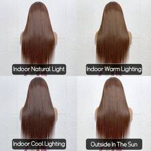 Brown Straight Short Bob Wig 4x4 5x5 13x4 13x6 Transparent Lace Front Wig 200% Density 4*4 5*5 Glueless Put On And Go Pre Cut HD Lace Closure Frontal Wigs Pre Plucked Pre Bleached Heat Resistant Fiber Synthetic Mixed Human Blended Hair Wig For Women Pre-Cut Lace Is Available For 4x4 5x5 Chocolate Brown 4# 8-36inch - Brown - View 10