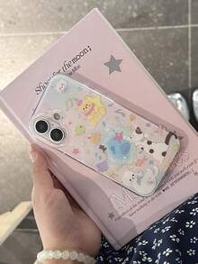 1 Pc New Ins Cute Cartoon Small Girl Heart Following From Wind, Lovely Advanced Sense Of Fashion And Personalized From The Silicone Protective Shell, Suitable Compatible With IPhone17 Iphone17promax/Iphone16 Pro Max/Iphone15 Pro/Iphone14 Iphone13/12/11, Suitable For Family/Friends/Sister/Girlfriend On Valentine's Day Gift/Birthday Gift/Mother's Day Gift - Pink - View 6