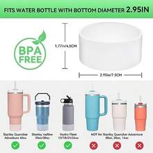 PICcircuit 2PCS For  Boot Silicone Bottom For  Adventure 40oz 30oz IceFlow 20oz 30oz Bottlefor Hydroflask Tumbler 12-24oz For  Cup Accories Avoid ScratchesNoise - 無色 - 查看 3