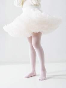 1件装女童/儿童透明连裤袜，休闲轻便舒适肤色舞蹈袜，多功能透气柔软不透明连裤袜，适合日常穿着、休闲活动、舞台表演、节日礼物、情人节 - 白色 - 查看 7