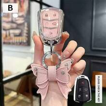 Funda para llavero de Cadillac para XT5 XT6 CT6 XT4 XTS CT5 SRX ATSL, cadena de llaves de coche de TPU sólido, de color, casual y linda, regalo para días festivos - Unitalla - Ver 2