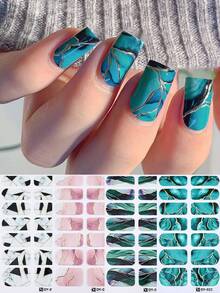 4pcs Tie Dye Nail Art Stickers, Marble Pattern Nail Decals For Women, Self-Adhesive Nail Stickers, Easy To Use - Multicolor - View 2