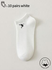 40/20/10/6/2 双装女士棉袜，隐形短袜，白色、灰色、黑色可选，可爱可爱，四季皆宜，透气网眼设计，吸湿排汗，柔软顺滑，适合各种场合，如节日、运动、休闲、商务和日常穿着，颜色随机搭配。 - 彩色 - 查看 25
