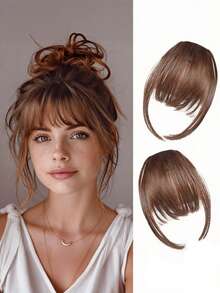 2pcs High Temperature Fiber Bangs Wigs, Casual Style For Women, Suitable For Daily Commute And All Seasons, Claw Clips, Hair Barrettes - Multicolor - View 14