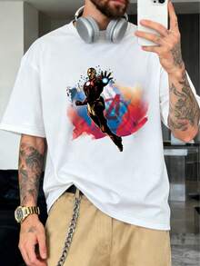 Áo thun hợp tác cùng Marvel này có thiết kế poster Iron Man theo phong cách màu nước, với những đường nét không đều. Được làm từ chất liệu cao cấp, đây là lựa chọn lý tưởng cho mùa hè - đa năng, thiết thực, thoải mái và dễ phối đồ. Có thể mặc riêng hoặc phối lớp, phù hợp cho mọi mùa. Hoàn hảo cho mùa hè, trại hè, kỳ nghỉ, mặc hàng ngày và thể thao. - trắng - Xem 2